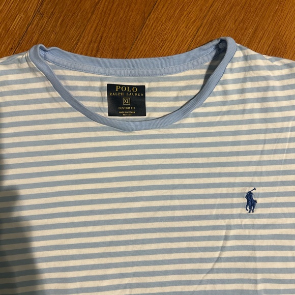 Polo Ralph Lauren - Blue and White Striped Men's Tee - Picture 2 of 4
